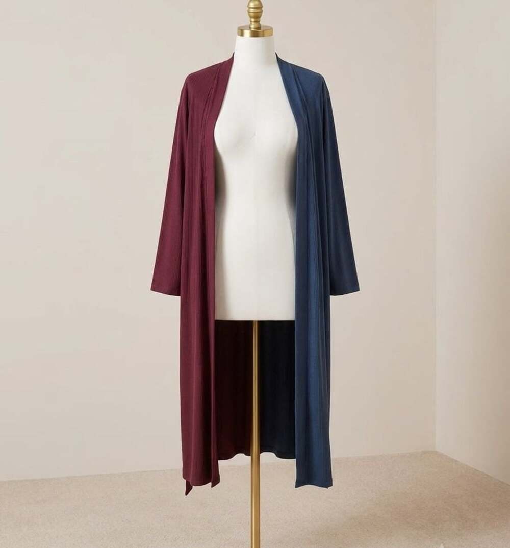Plus size 30 32 Lane Bryant Ribbed Colorblock Open-Front Duster Cardigan NWT